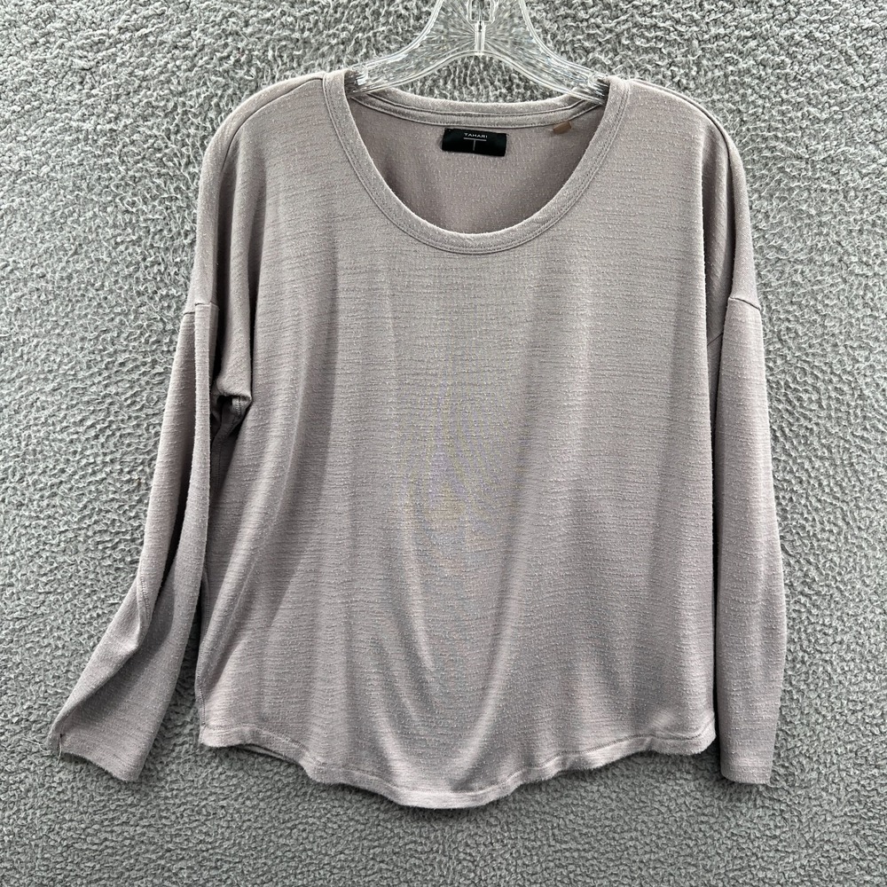 Tahari Women Minimalist Lightweight Knit Top S Relaxed Capsule Soft Drape Office